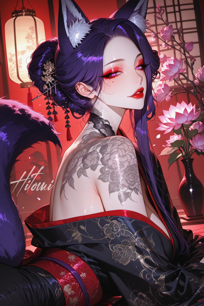 紫狐芸者-pixiv插画-作品交流服务