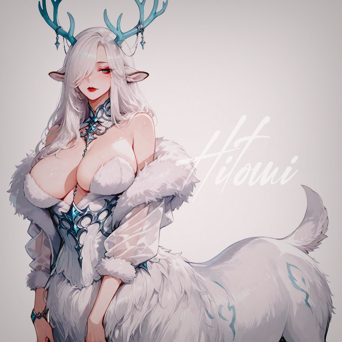 灵蹄-霜雪灵鹿-pixiv插画-作品交流服务