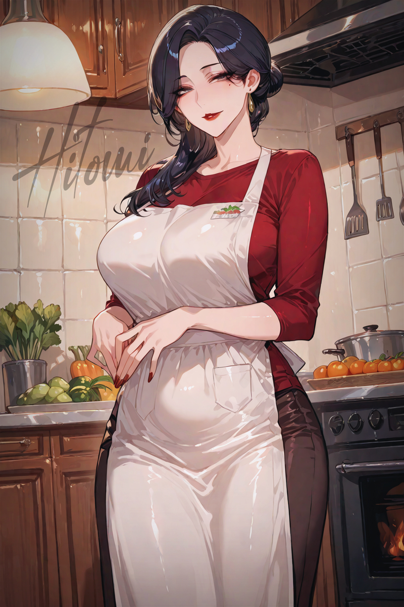 看起来厨艺很厉害的人妻-pixiv插画-作品交流服务