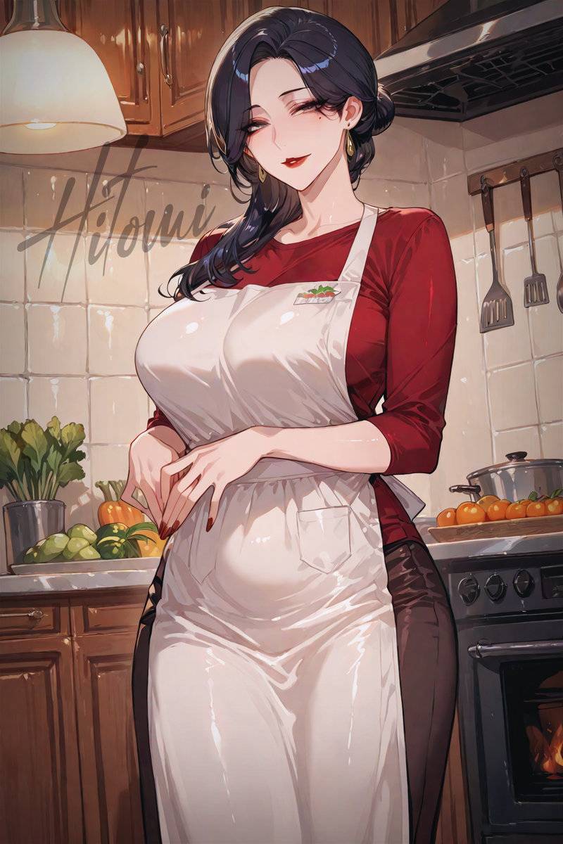 看起来厨艺很厉害的人妻-pixiv插画-作品交流服务