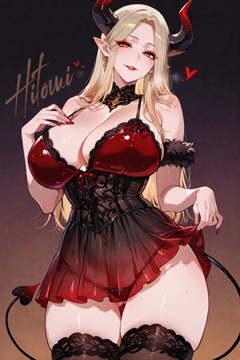 魅魔-红恶魔-pixiv插画-作品交流服务