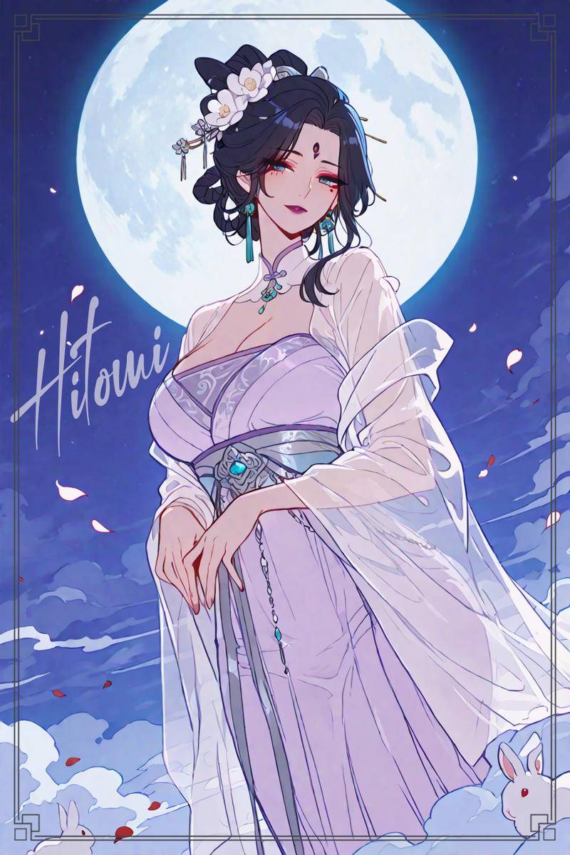 嫦娥-月下仙-pixiv插画-作品交流服务