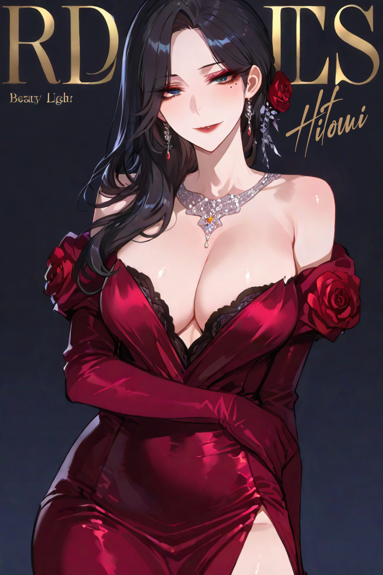 夜玫瑰Ⅱ-酒红佳人-pixiv插画-作品交流服务