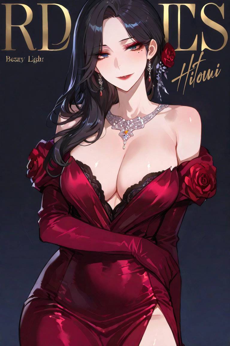 夜玫瑰Ⅱ-酒红佳人-pixiv插画-作品交流服务