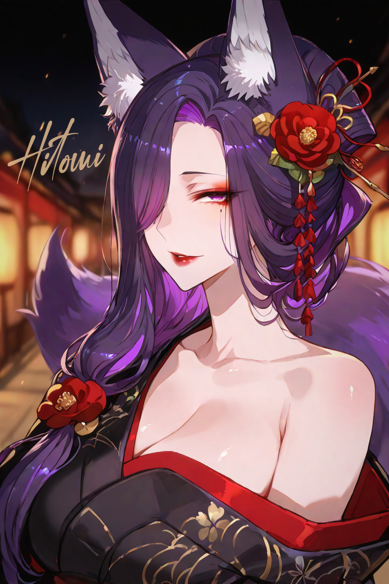 紫狐芸者Ⅱ-pixiv插画-作品交流服务