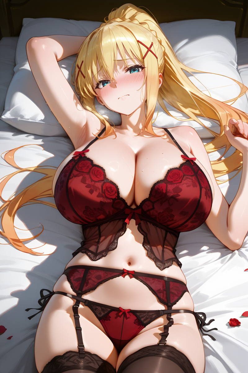 Red lingerie/赤いランジェリー-pixiv插画-作品交流服务