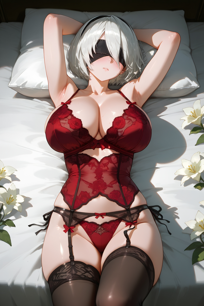 Red lingerie/赤いランジェリー-pixiv插画-作品交流服务