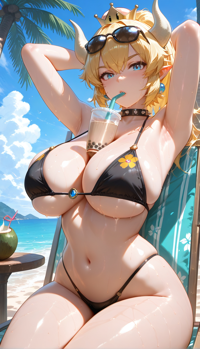 Beach relax/ビーチでリラックス-pixiv插画-作品交流服务