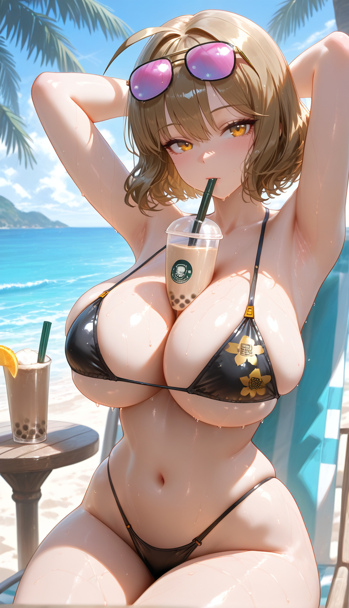Beach relax/ビーチでリラックス-pixiv插画-作品交流服务