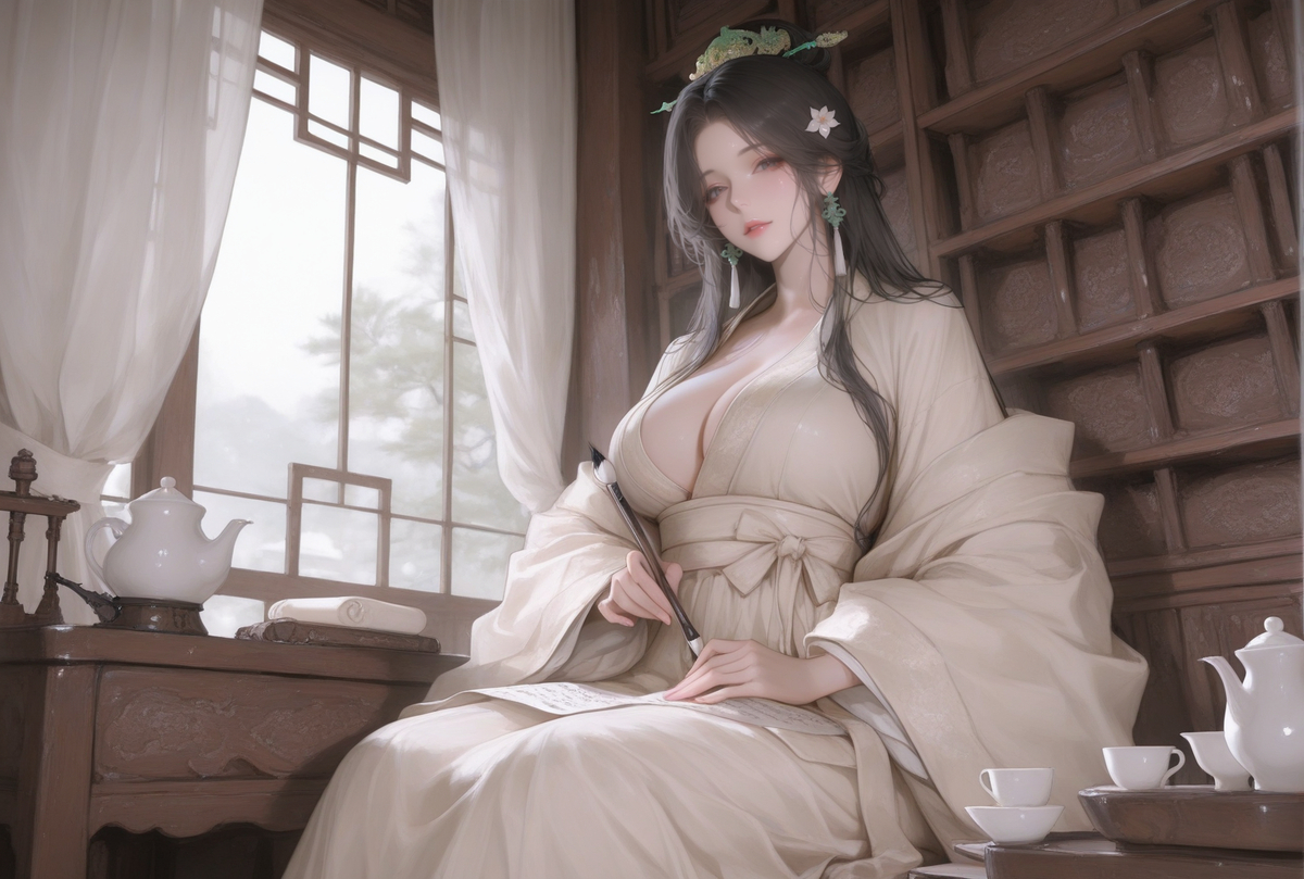 温文尔雅·闺中女子-pixiv插画-作品交流服务