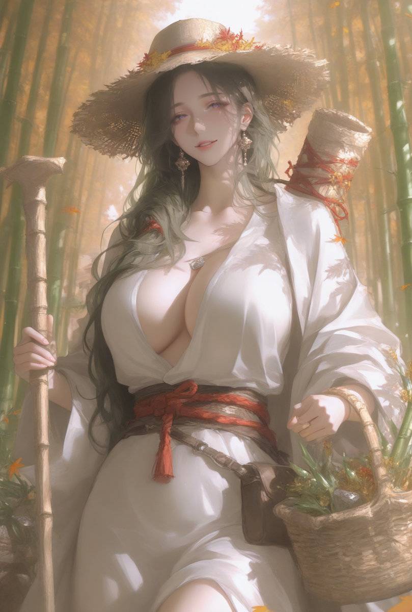 图片[1]-和绝美娘亲一起去上山采药-pixiv插画-作品交流服务