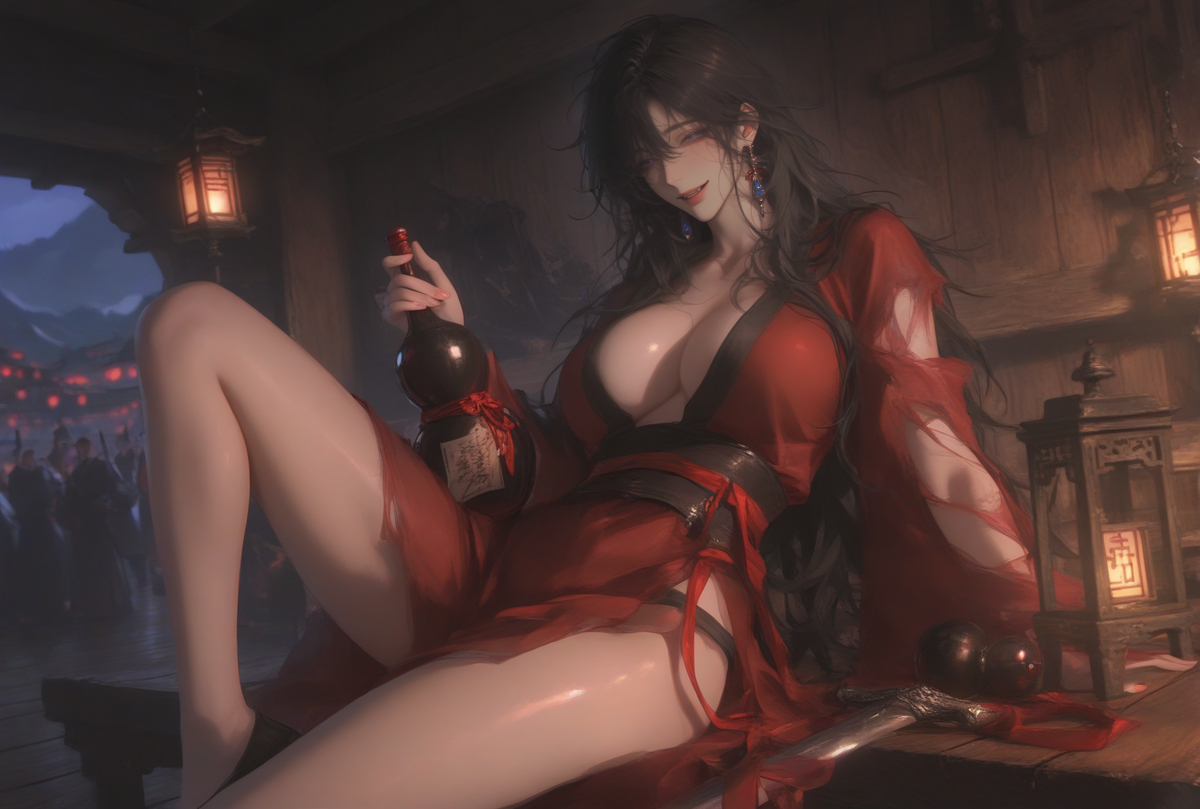 公子偷窥小女多时，喝一杯？-pixiv插画-作品交流服务