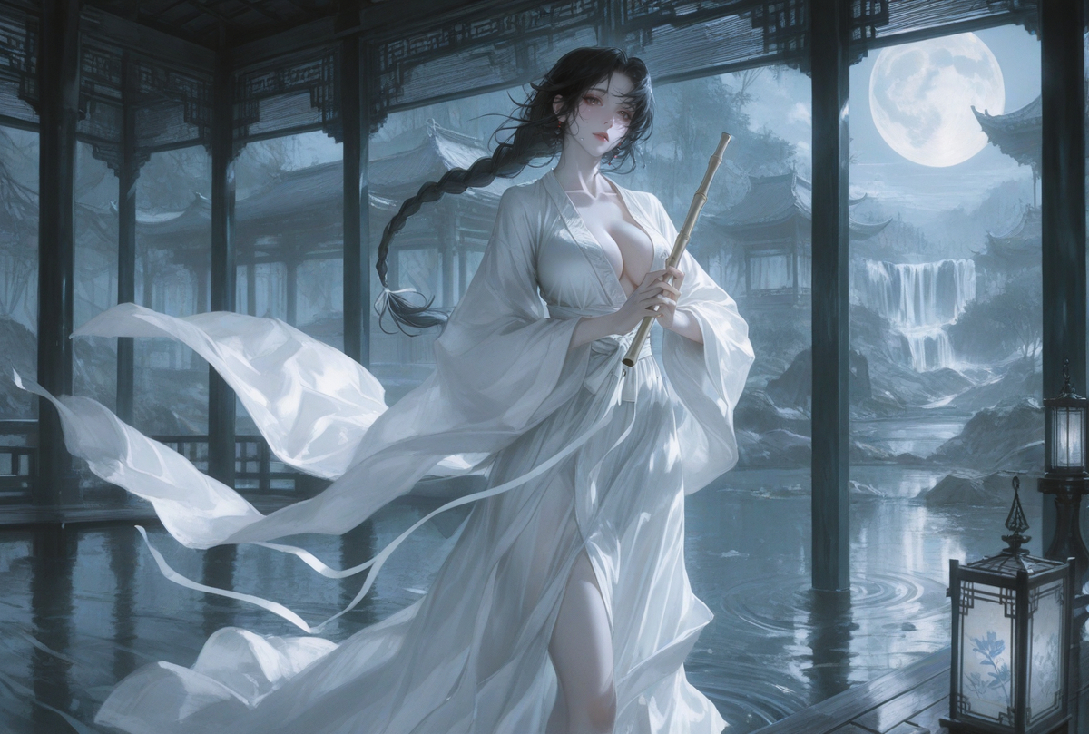 谁家月夜飞笛声？-pixiv插画-作品交流服务