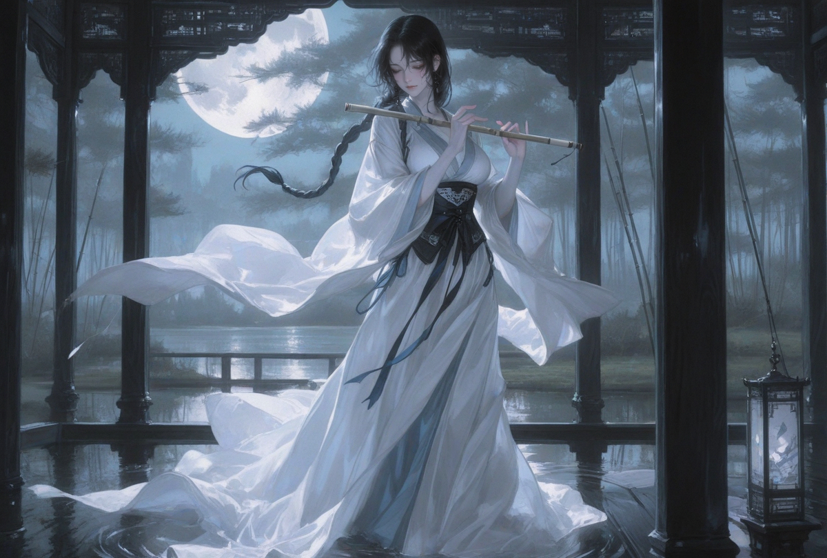谁家月夜飞笛声？-pixiv插画-作品交流服务