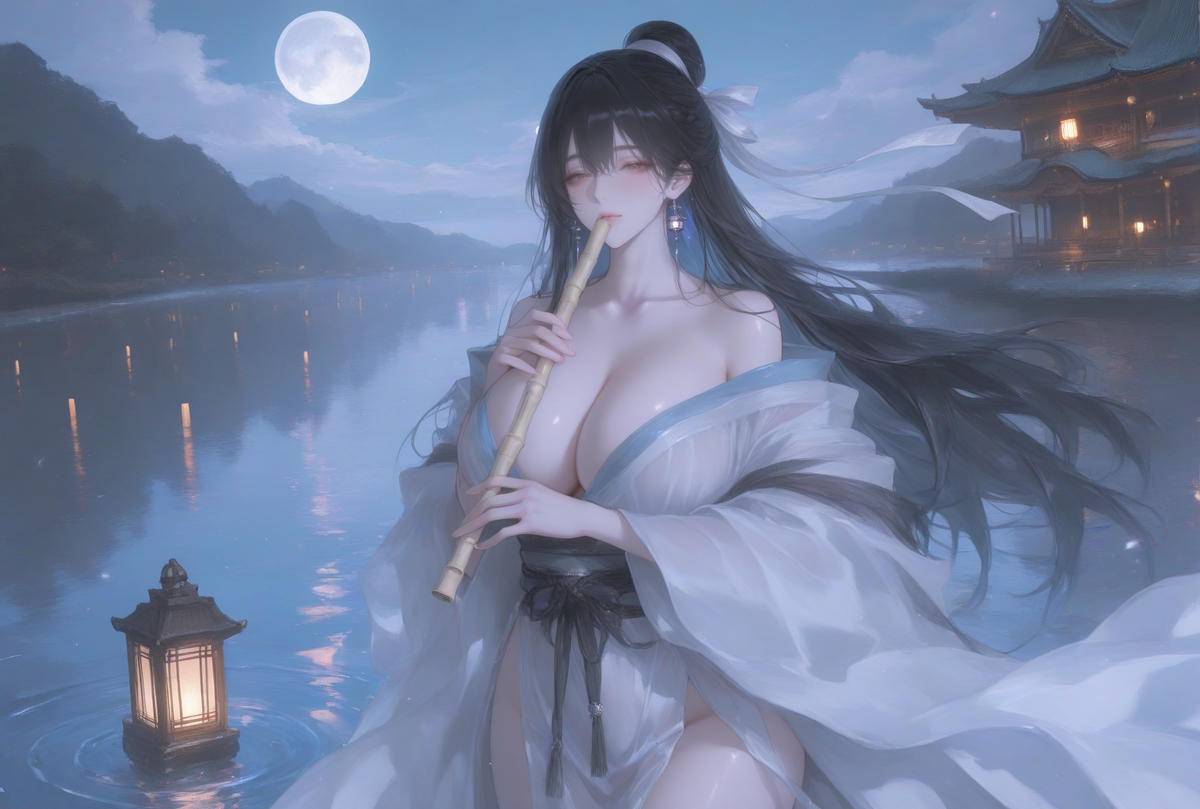 谁家月夜飞笛声？-pixiv插画-作品交流服务
