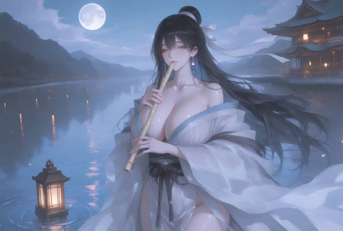 图片[4]-谁家月夜飞笛声？-pixiv插画-作品交流服务
