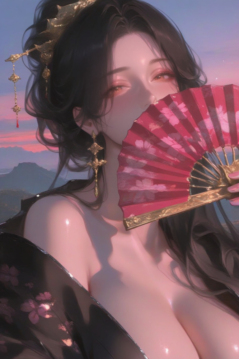 提扇半遮面-pixiv插画-作品交流服务