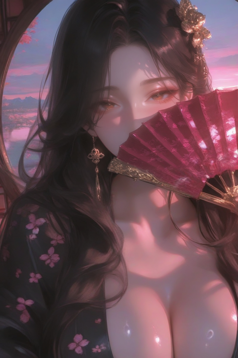 提扇半遮面-pixiv插画-作品交流服务