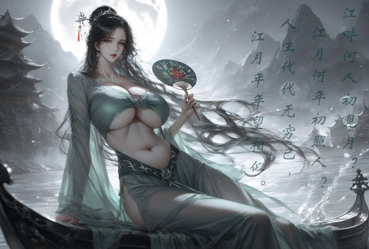 瓜州夜泊（2W)-pixiv插画-作品交流服务