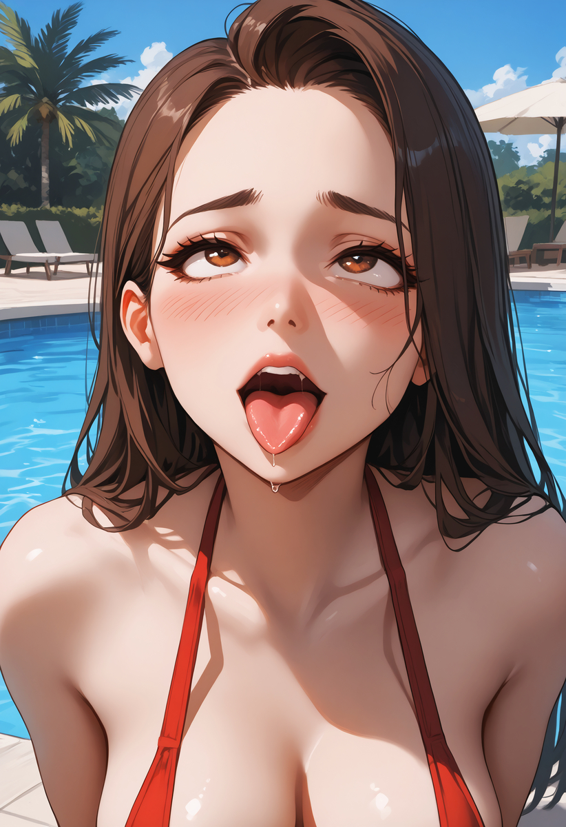 Slinshot bikini ahegao🥤-pixiv插画-作品交流服务