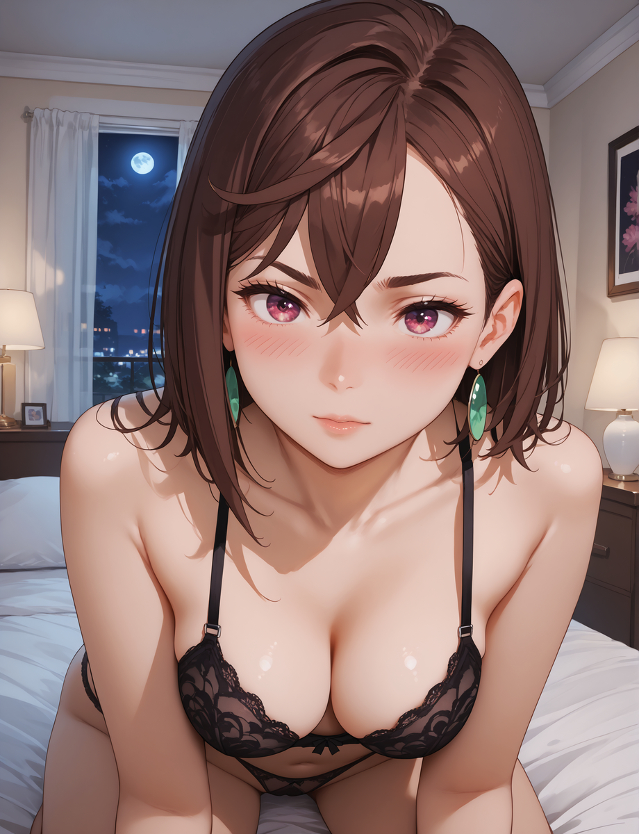 Momo Black lingerie🖤-pixiv插画-作品交流服务