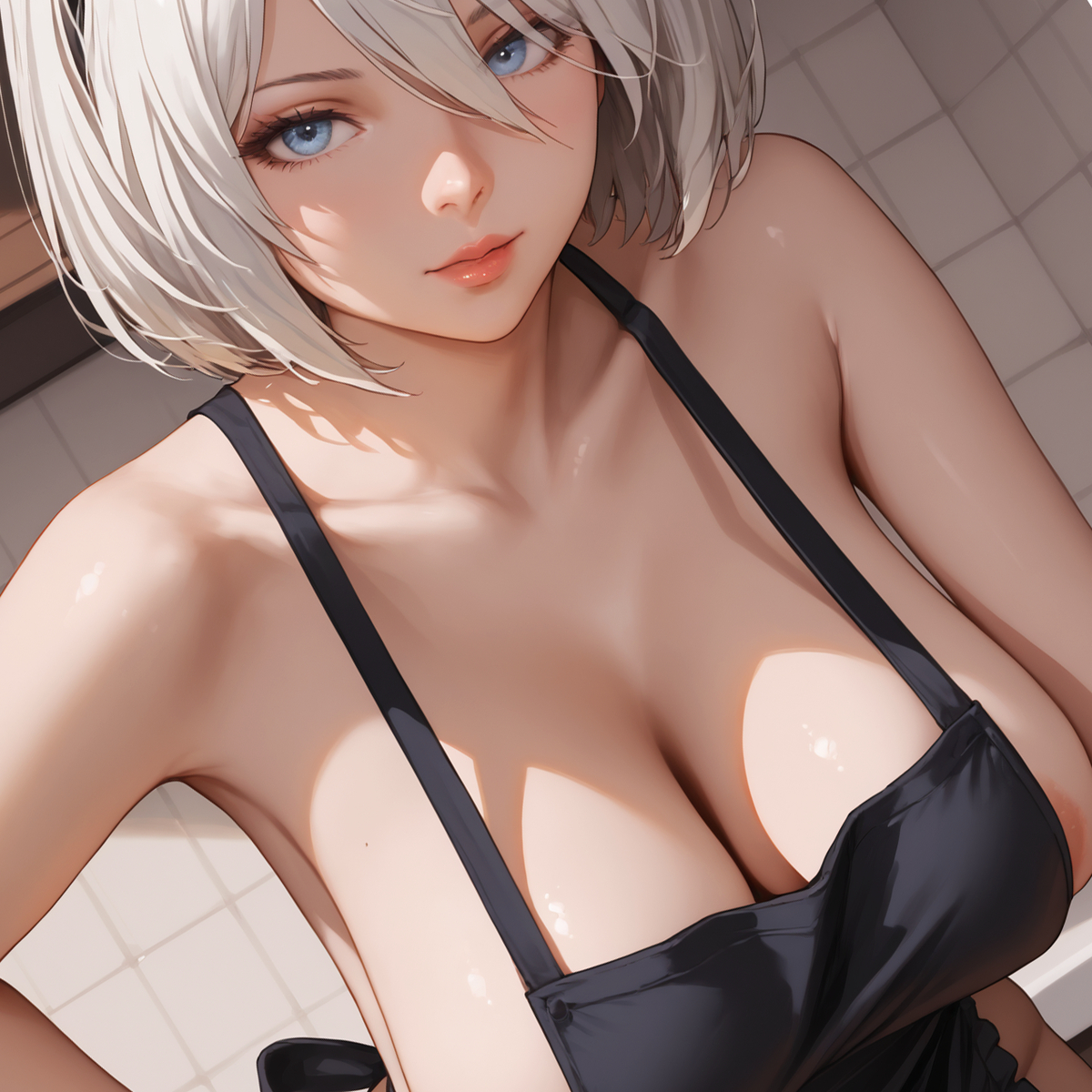 YoRHa 2B Naked apron🥞-pixiv插画-作品交流服务