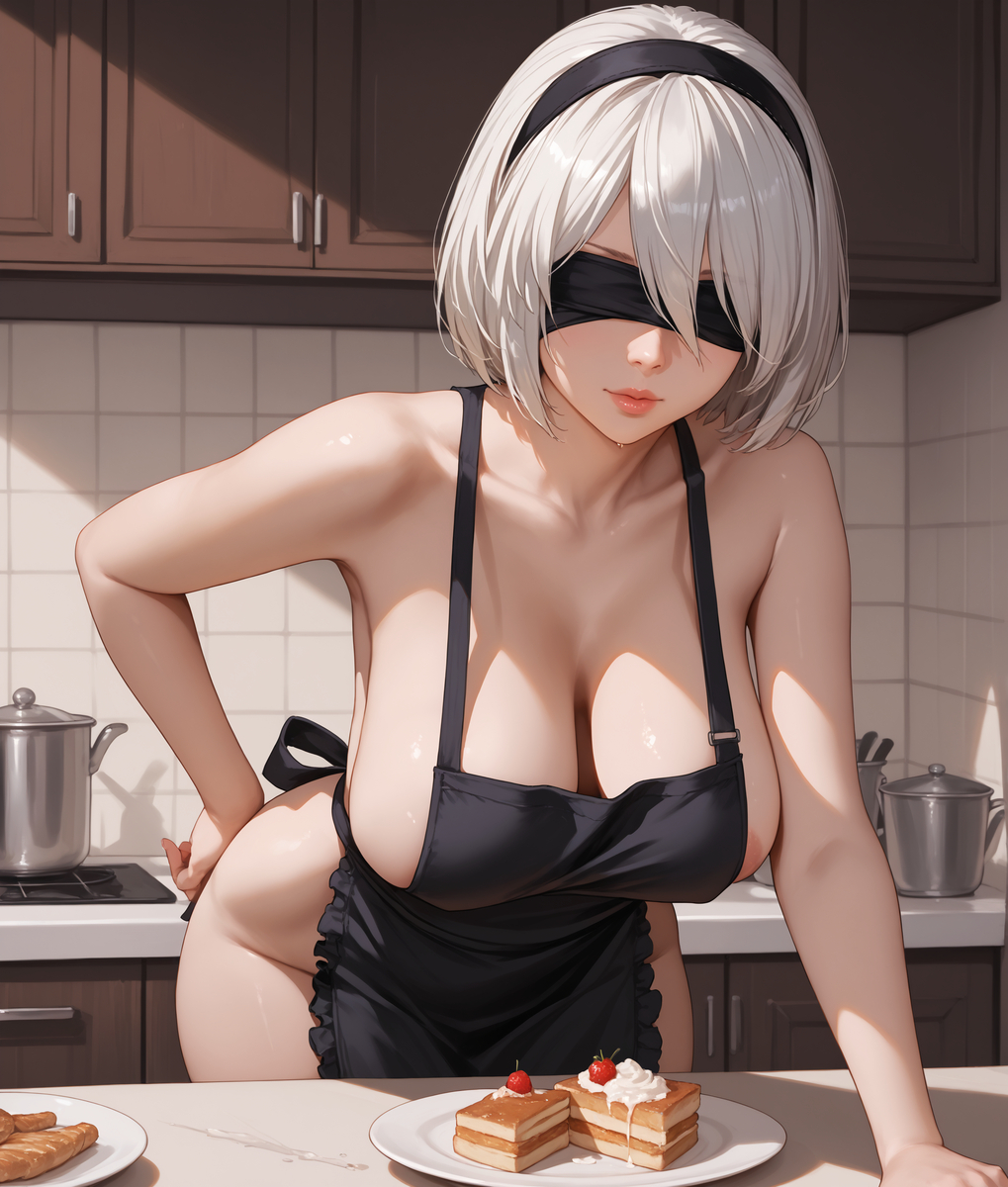 YoRHa 2B Naked apron🥞-pixiv插画-作品交流服务