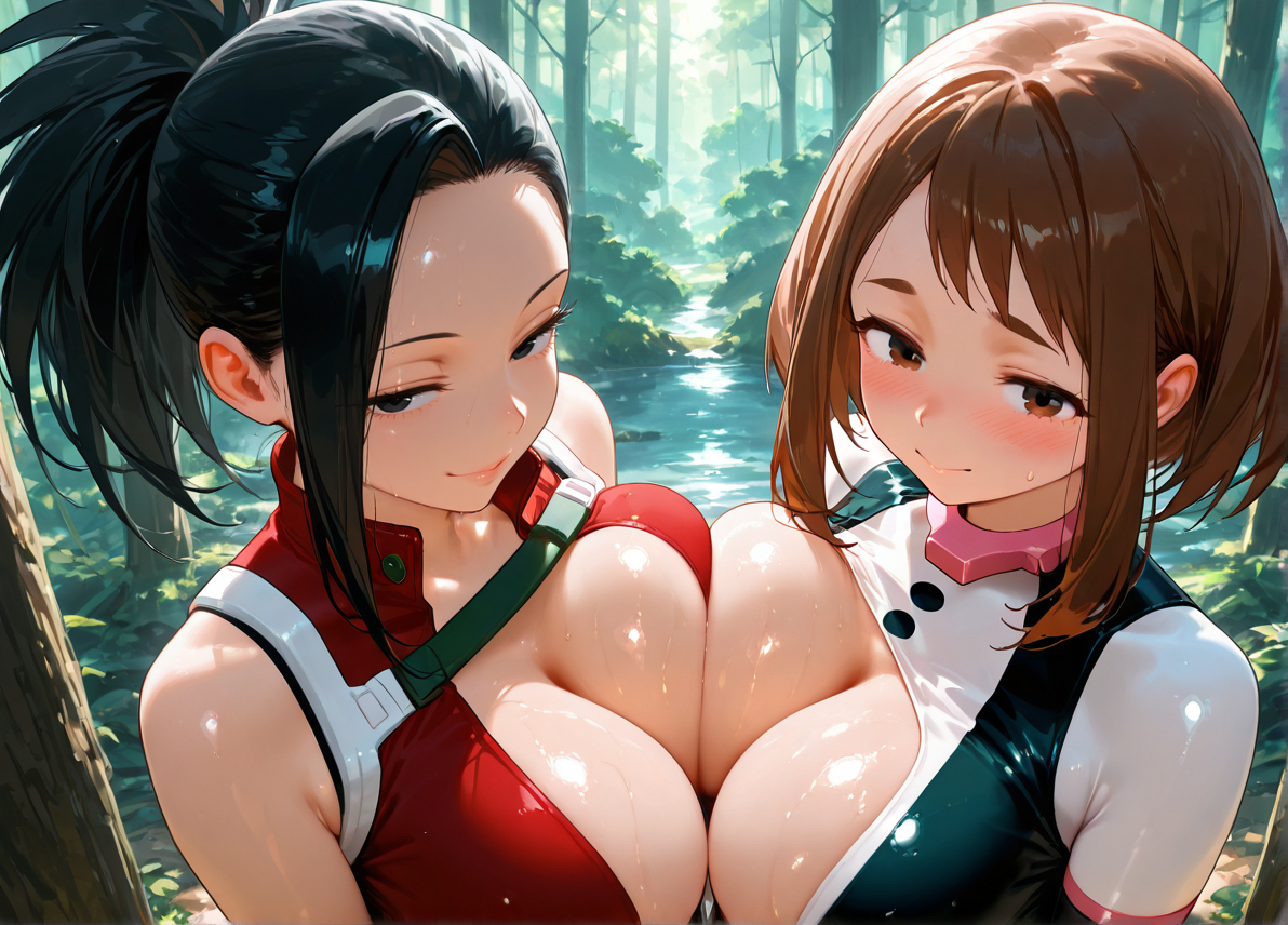 Yaoyorozu and Uraraka 八百万と麗日-pixiv插画-作品交流服务