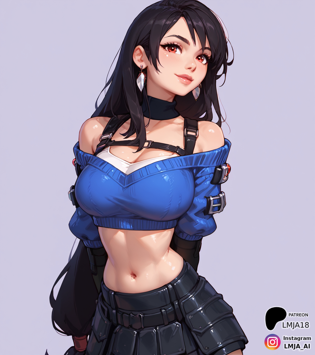 Tifa's cute sweater-pixiv插画-作品交流服务