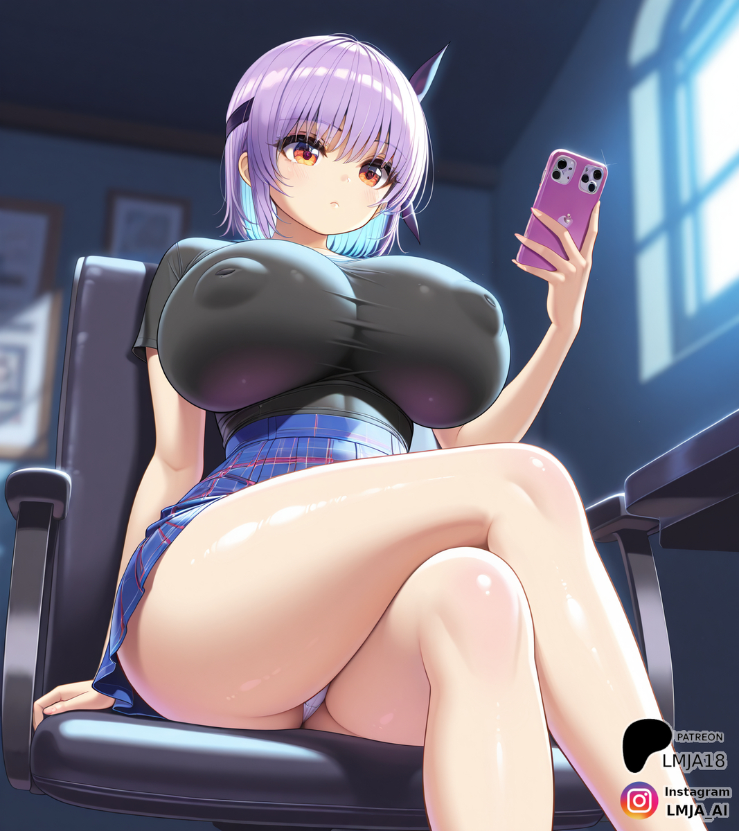 あやねが携帯をチェックする-pixiv插画-作品交流服务