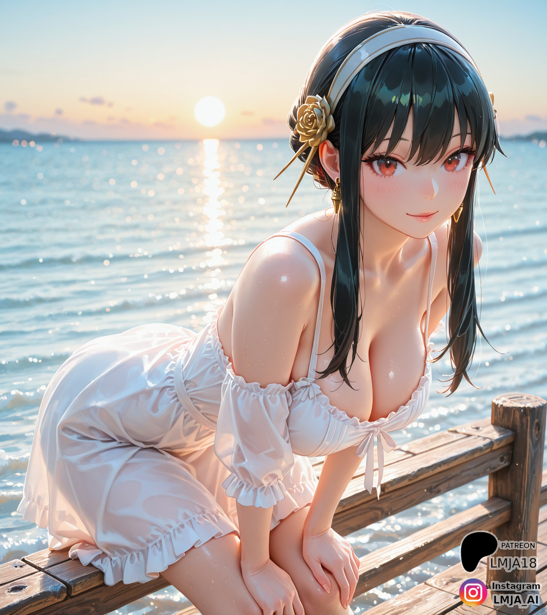 Yor at the pier?-pixiv插画-作品交流服务