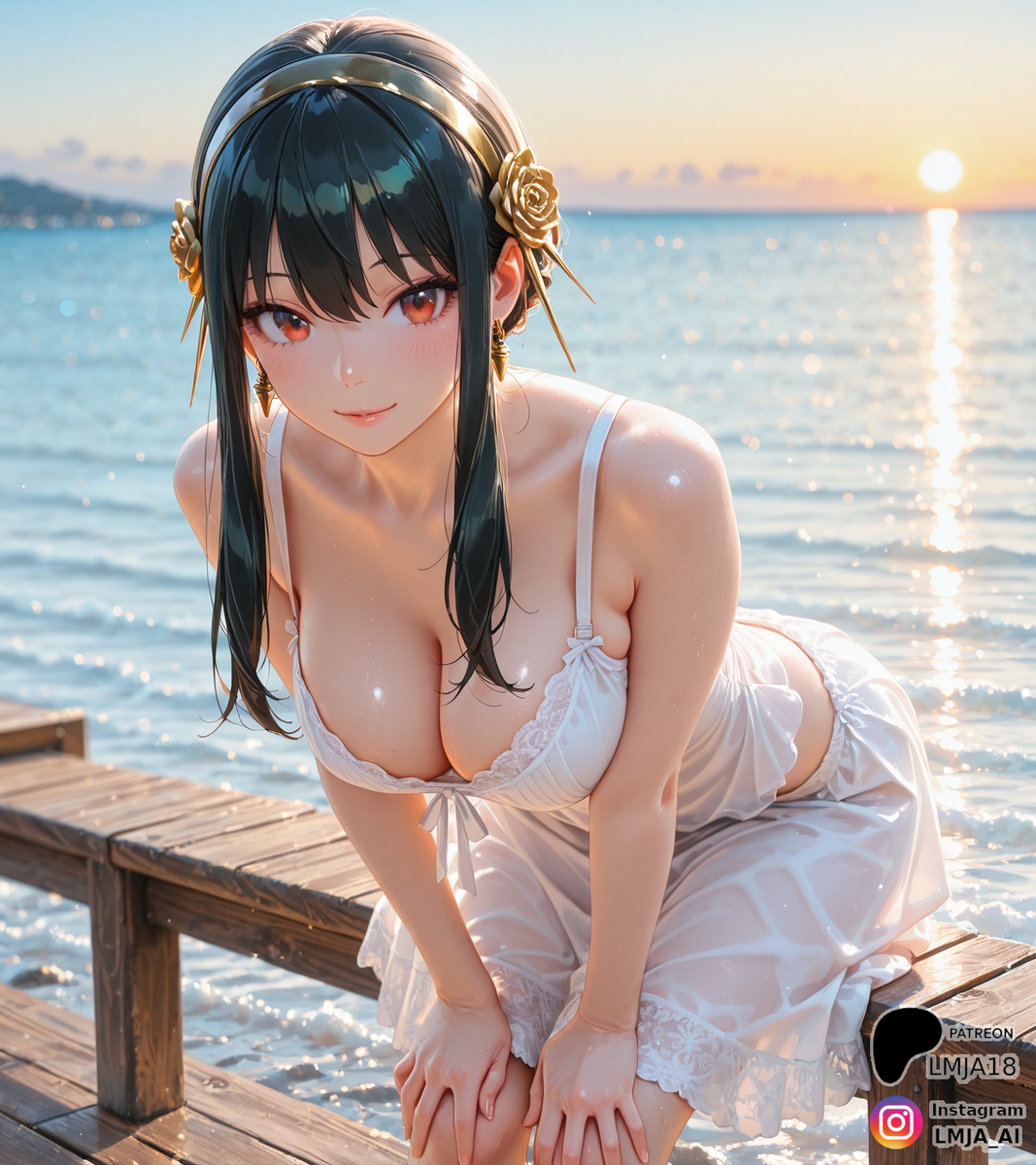 Yor at the pier?-pixiv插画-作品交流服务