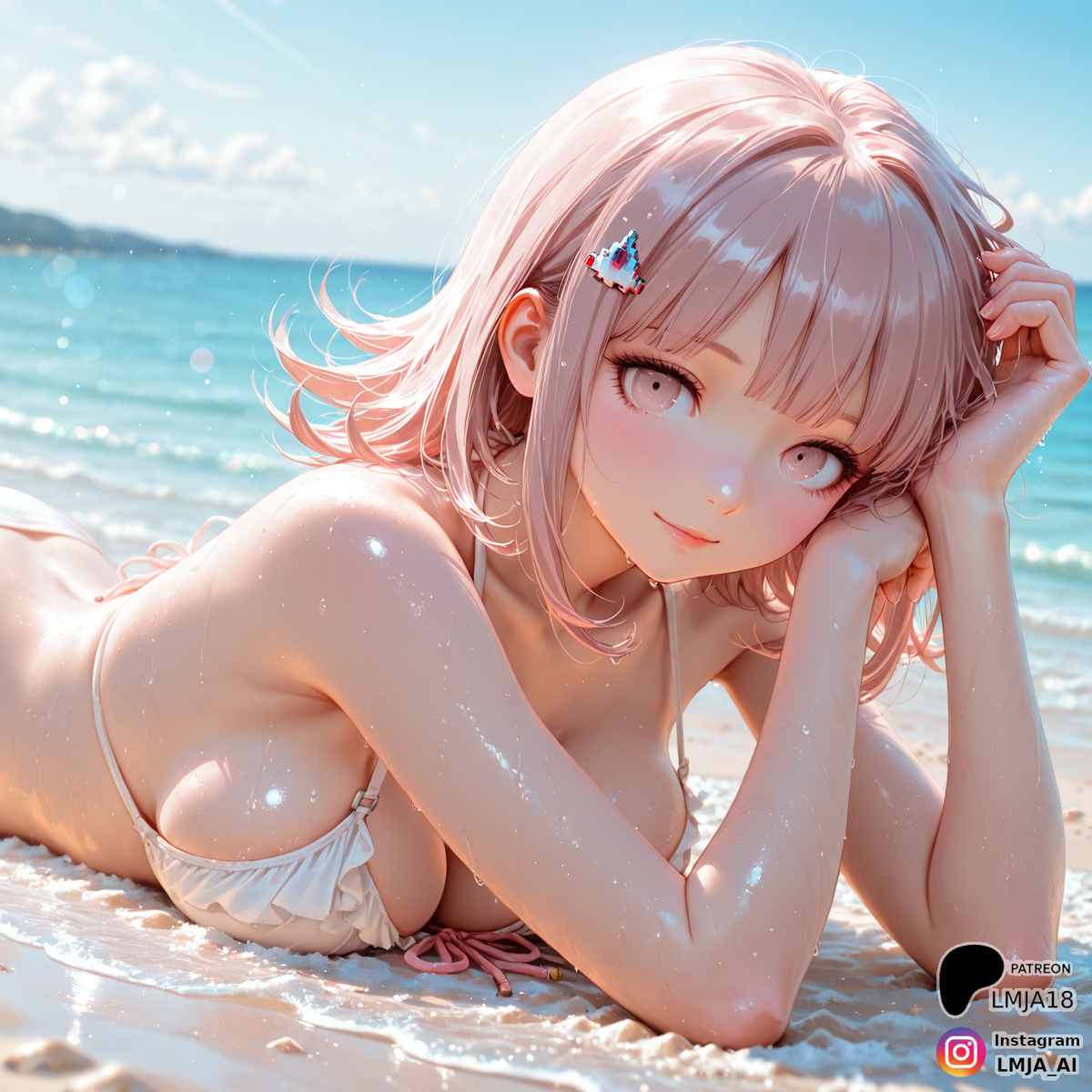 七海千秋 Beach Time!-pixiv插画-作品交流服务