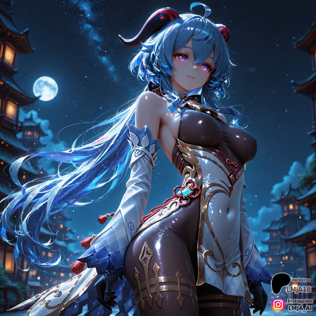 甘雨 at night <3-pixiv插画-作品交流服务