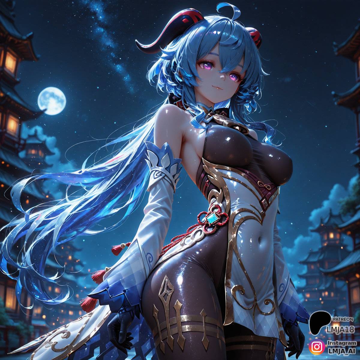 甘雨 at night <3-pixiv插画-作品交流服务