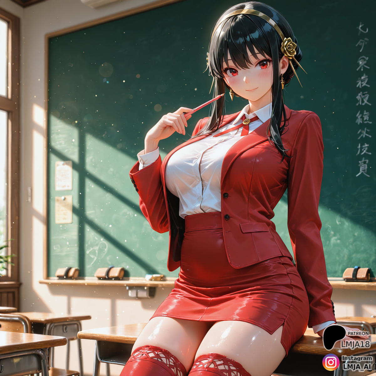 Anyone hot for teacher?-pixiv插画-作品交流服务
