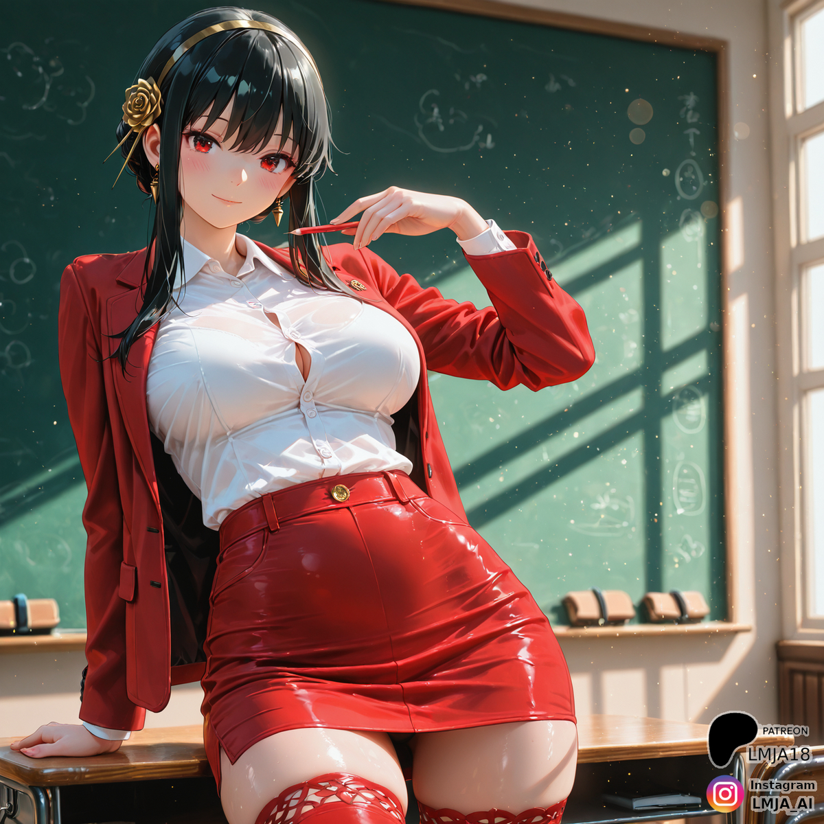Anyone hot for teacher?-pixiv插画-作品交流服务