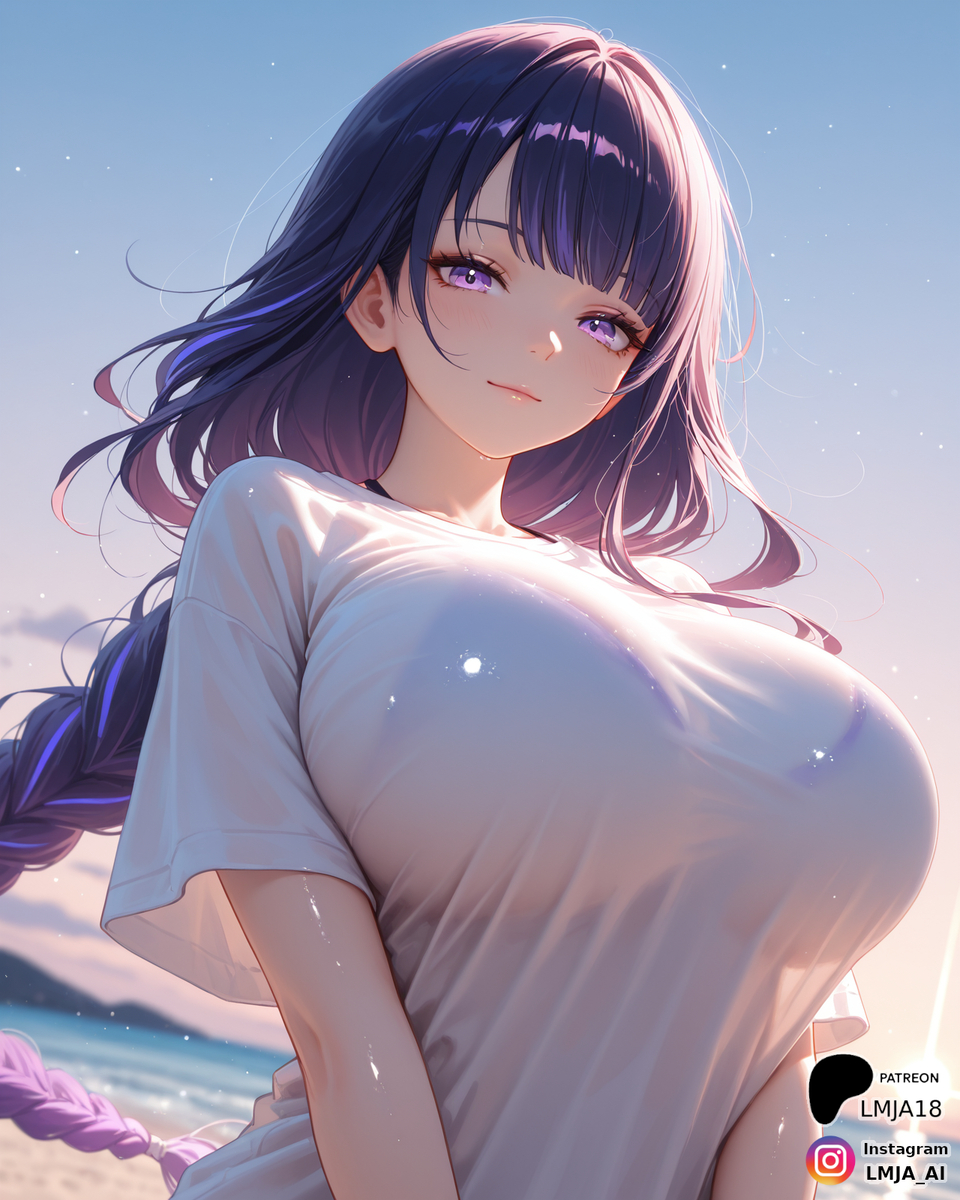 Raiden + beach + water = ?-pixiv插画-作品交流服务