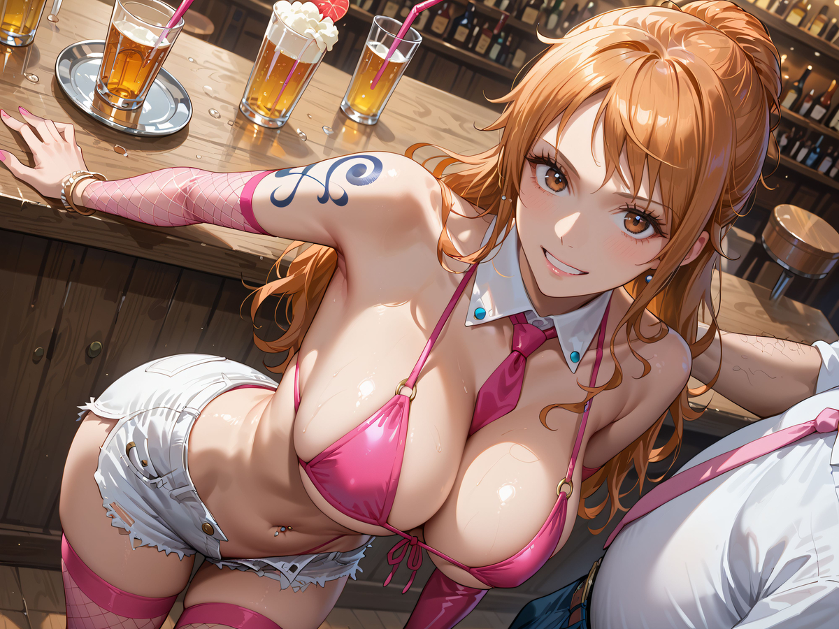 Nami ❤️‍🔥❤️‍🔥❤️‍🔥❤️‍🔥❤️‍🔥❤-pixiv插画-作品交流服务