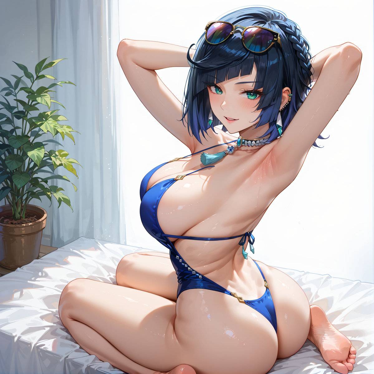 Yelan ❤️‍🔥❤️‍🔥❤️‍🔥❤️‍🔥❤️-pixiv插画-作品交流服务