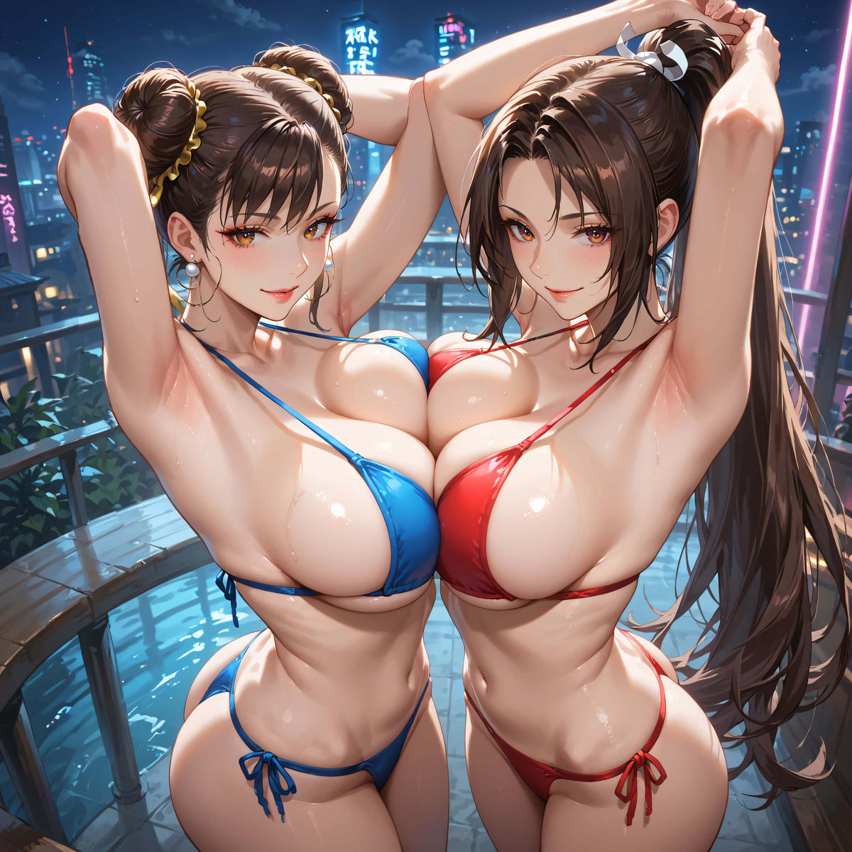 不知火舞 & 春麗❤️‍🔥❤️‍🔥-pixiv插画-作品交流服务