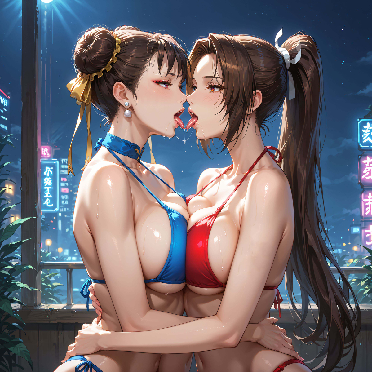 不知火舞 & 春麗❤️‍🔥❤️‍🔥-pixiv插画-作品交流服务
