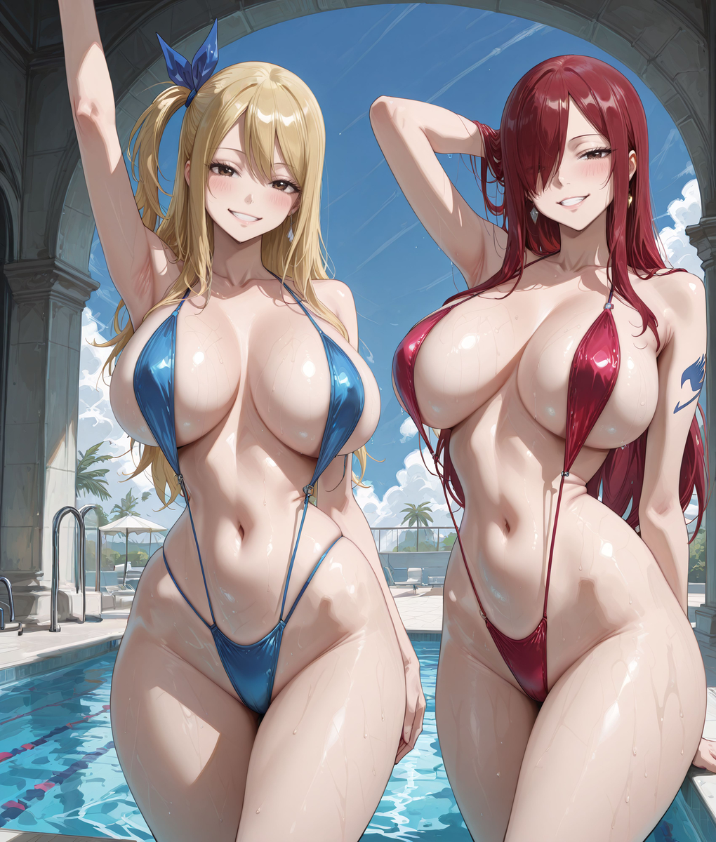 Erza scarlet & Lucy Heartfilia❤️-pixiv插画-作品交流服务