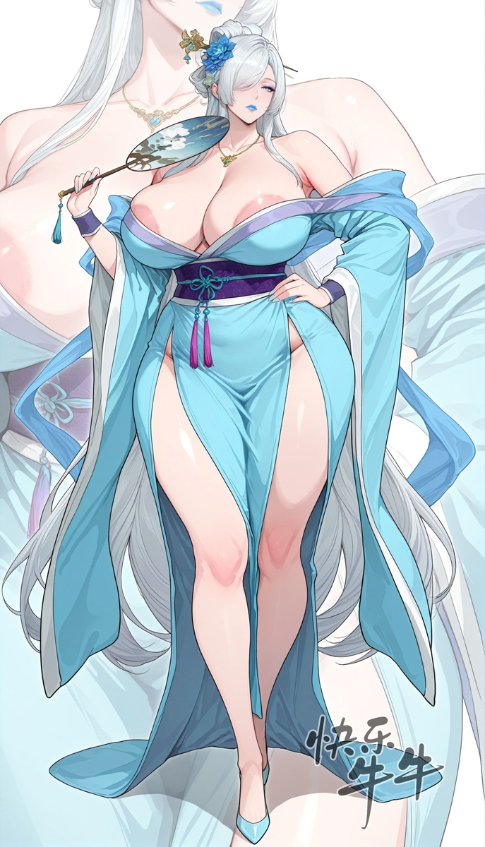 （补档）丰满无比的蓝衣小姐-pixiv插画-作品交流服务