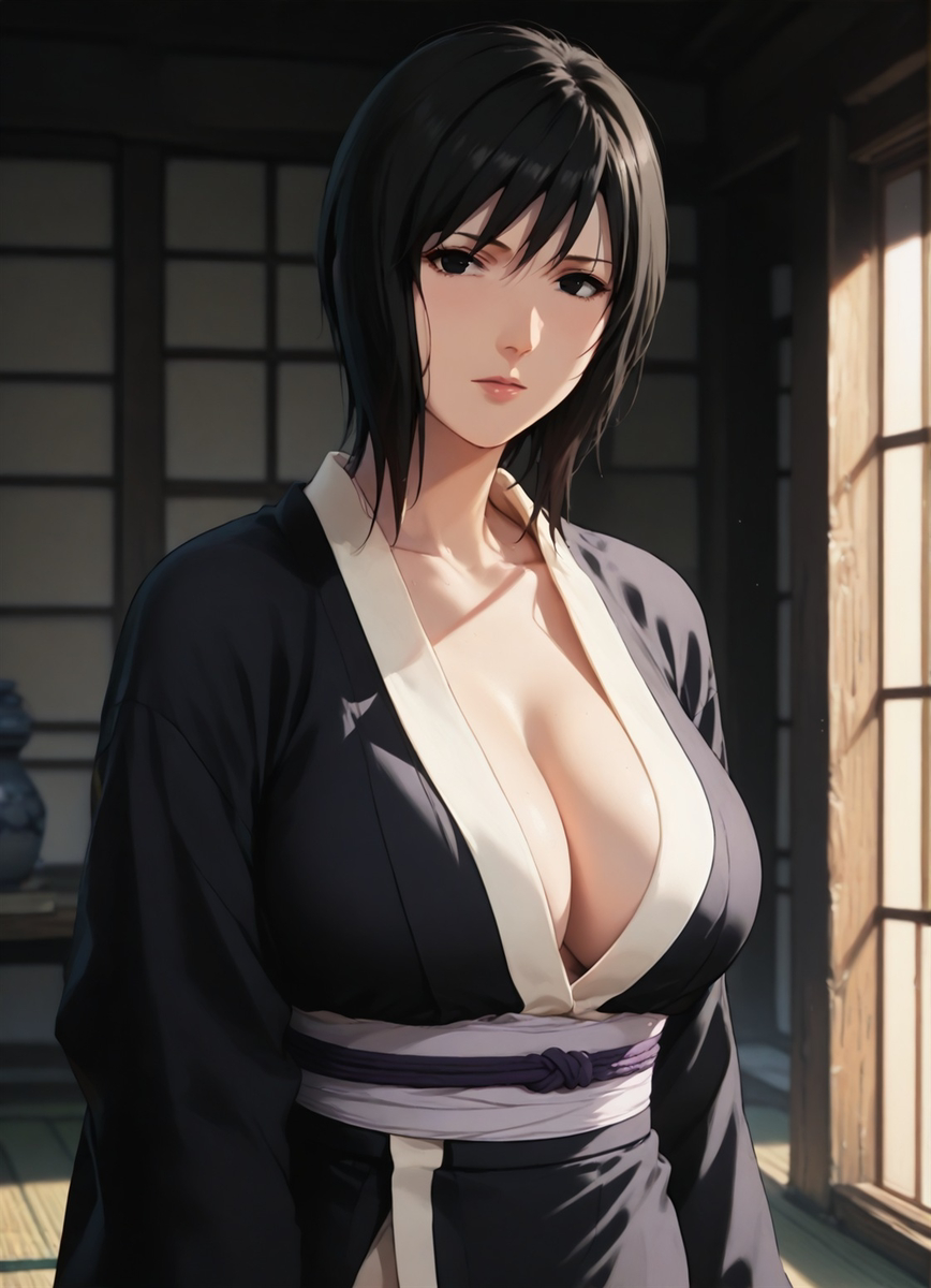 Shizune 乳出し Breast out of Kimono-pixiv插画-作品交流服务