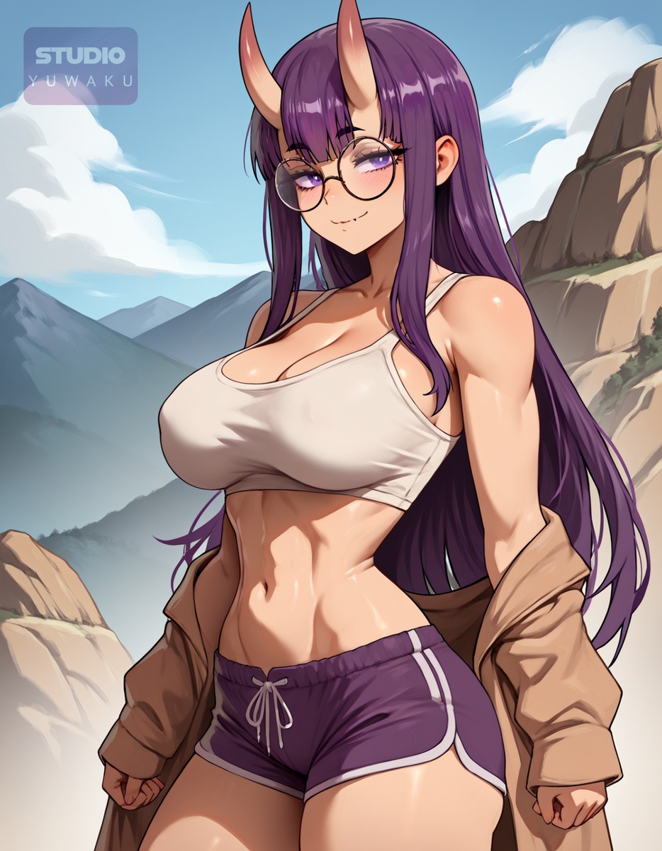 Purple Oni-Girl | 紫の鬼娘-pixiv插画-作品交流服务