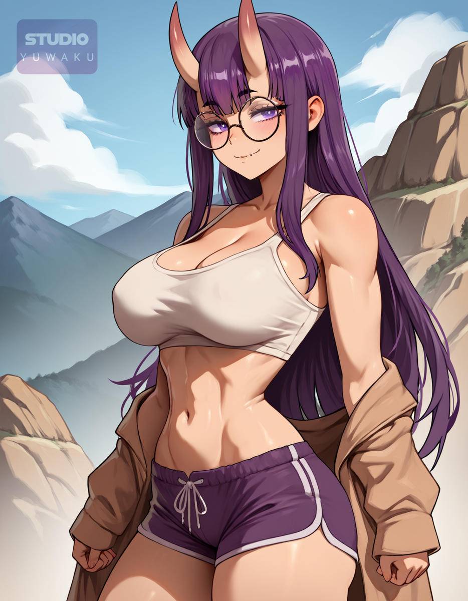 Purple Oni-Girl | 紫の鬼娘-pixiv插画-作品交流服务