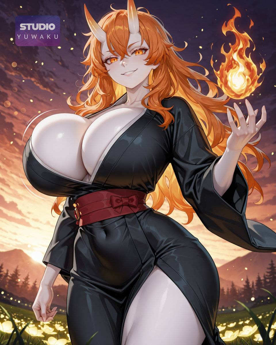 图片[1]-Orange Haired Oni | オレンジ髪の鬼-pixiv插画-作品交流服务