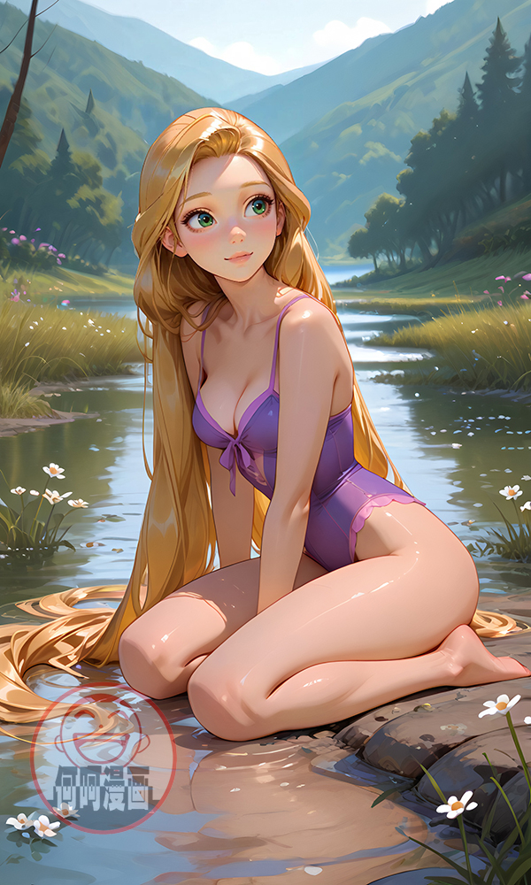 Rapunzel 长发公主 swim suit-pixiv插画-作品交流服务