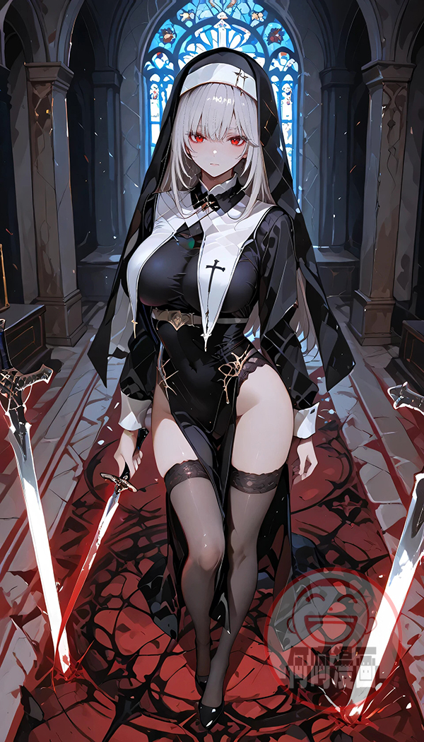 sexy nun black stockings 性感修女黑丝-pixiv插画-作品交流服务